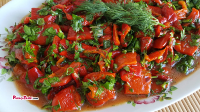 Közlenmiş Kırmızı Kapya Biber Salata Tarifi