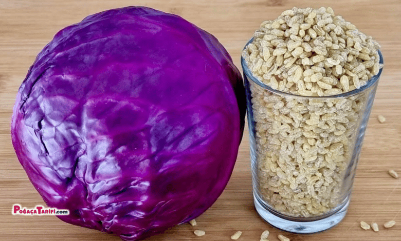 Bulgurlu Mor Lahana Salatası Tarifi