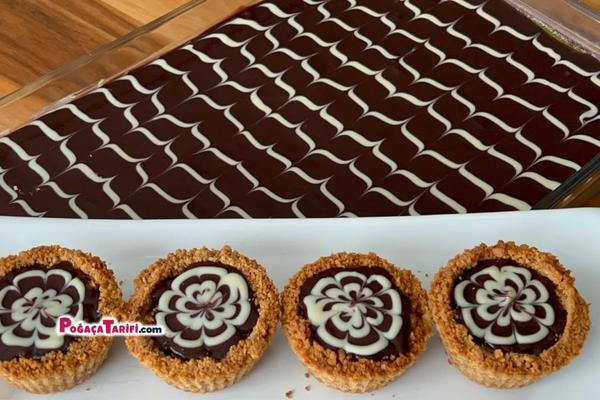 Kayısılı Çikolatalı Bisküvili Tart